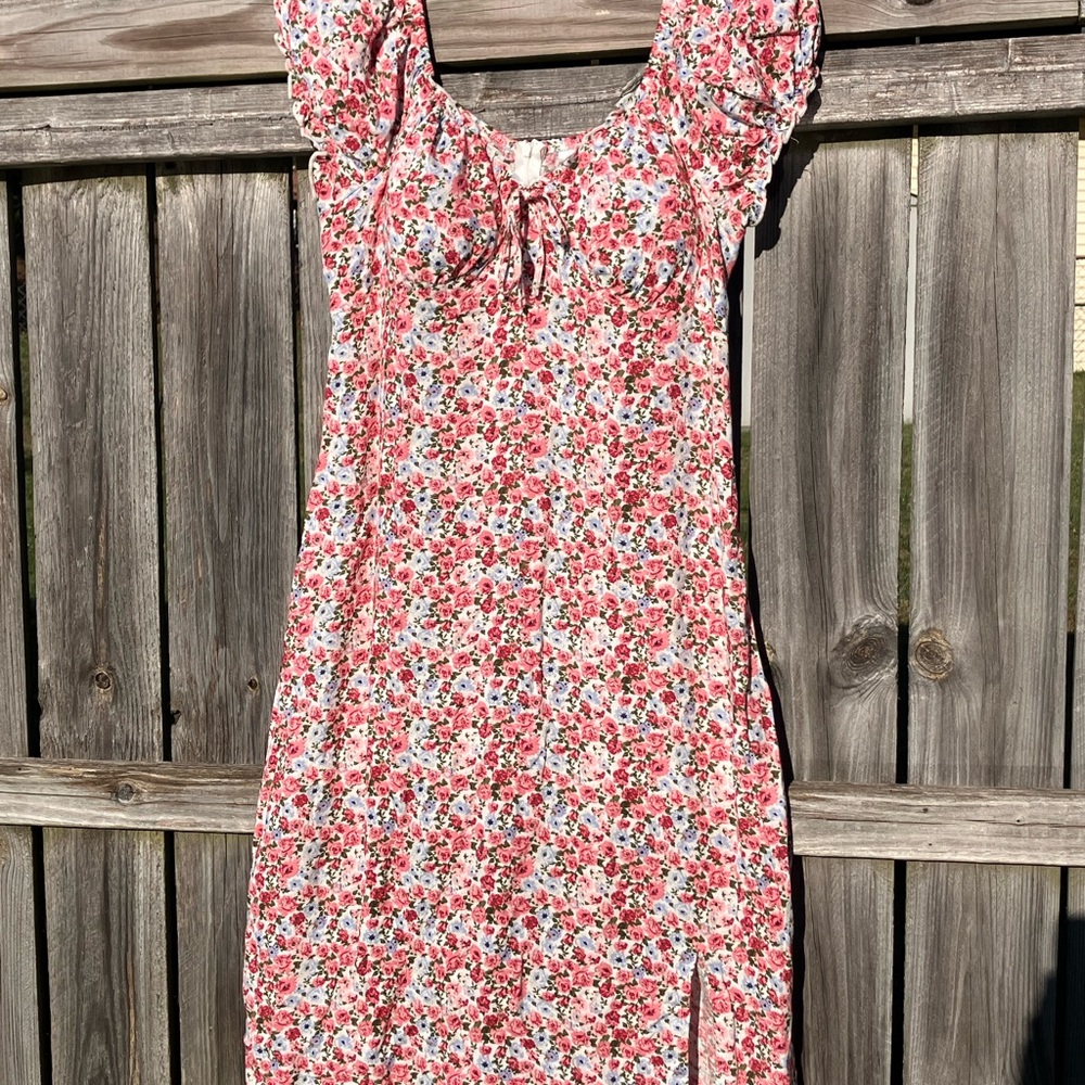 No Boundaries Pink Floral Mini Dress